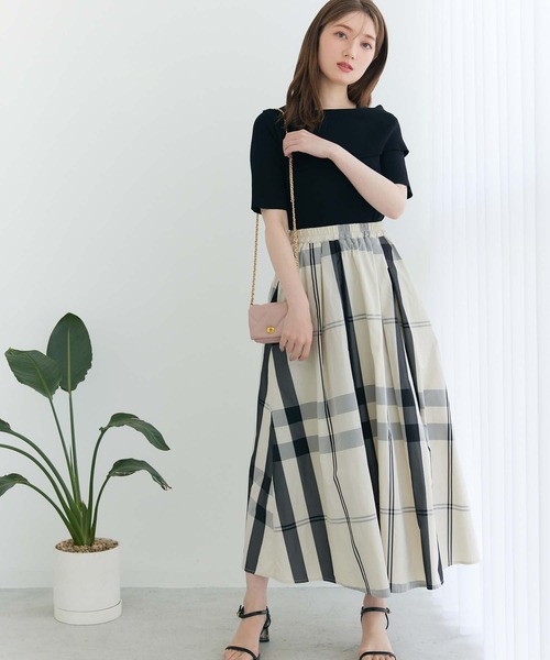 fifth（フィフス）の「チェックロングフレアスカート（スカート・レディース・ホワイト/ブラック/ネイビー・M/SS）」の14枚目の写真