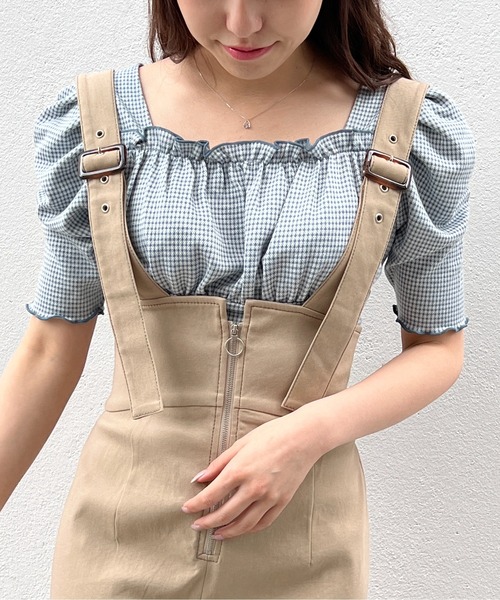TORTE（トルテ）の「バックレースアップギャザートップス（Tシャツ/カットソー・レディース・ライトブルー/ブラック/ブラック系その他/ブルー系その他・FREE）」の4枚目の写真