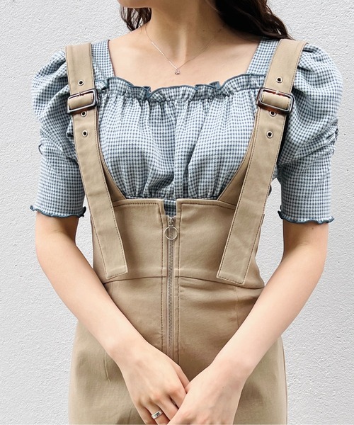TORTE（トルテ）の「バックレースアップギャザートップス（Tシャツ/カットソー・レディース・ライトブルー/ブラック/ブラック系その他/ブルー系その他・FREE）」の5枚目の写真