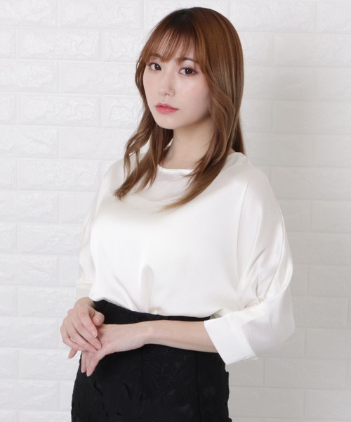 Lace Ladies(レースレディース)の「ドルマンスリーブクルーネックプルオーバー(Tシャツ/カットソー・レディース・ホワイト・S/L/M/XL)」の2枚目の写真