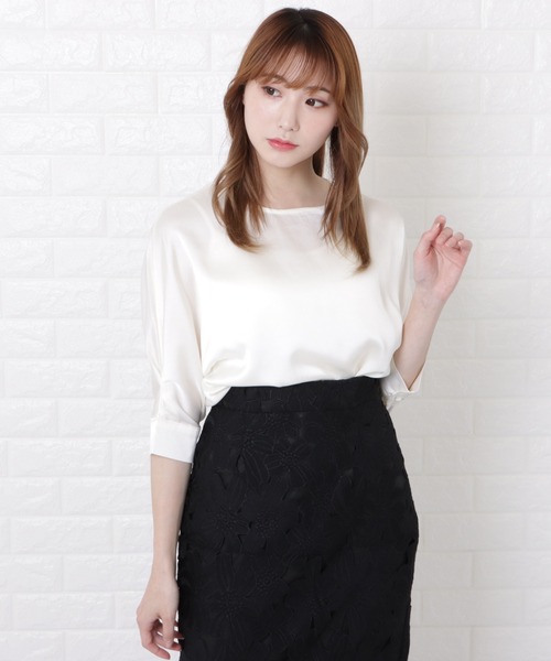 Lace Ladies(レースレディース)の「ドルマンスリーブクルーネックプルオーバー(Tシャツ/カットソー・レディース・ホワイト・S/L/M/XL)」の3枚目の写真
