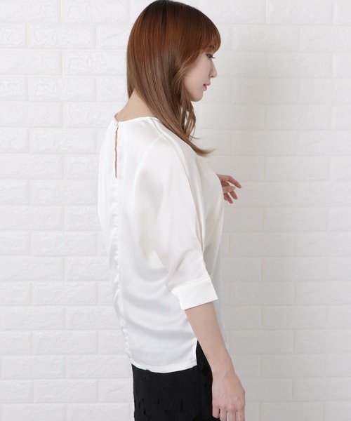 Lace Ladies(レースレディース)の「ドルマンスリーブクルーネックプルオーバー(Tシャツ/カットソー・レディース・ホワイト・S/L/M/XL)」の6枚目の写真
