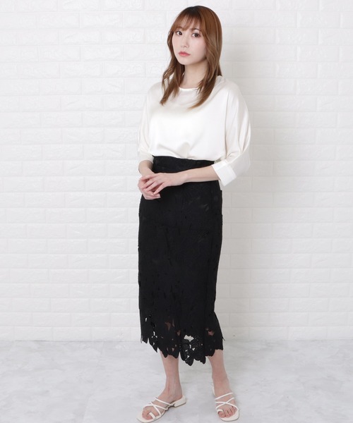 Lace Ladies(レースレディース)の「ドルマンスリーブクルーネックプルオーバー(Tシャツ/カットソー・レディース・ホワイト・S/L/M/XL)」の9枚目の写真