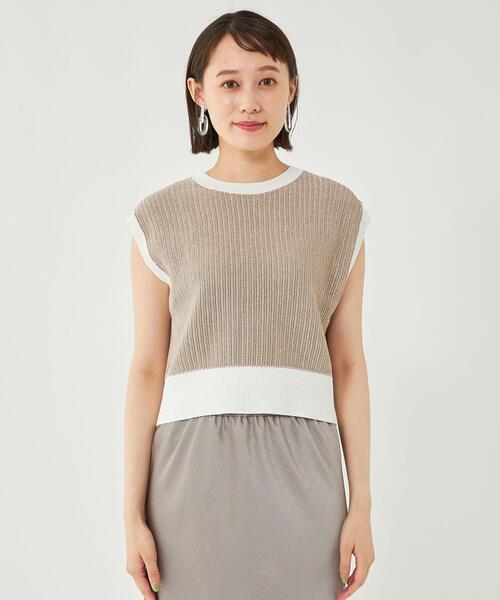 ドライコットンニットベスト かぐれ ベスト ジレ ドライコットンニットベスト レディース