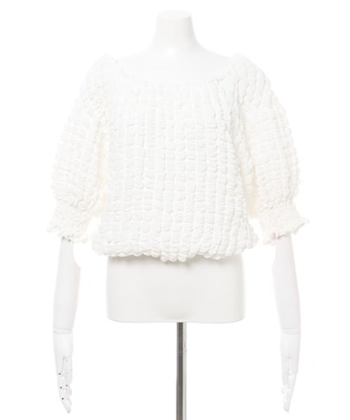 MLI'A（エムリア）の「2WAYぽこぽこトップス（Tシャツ/カットソー・レディース・イエロー系その他/ブラック/オフホワイト・M）」の6枚目の写真