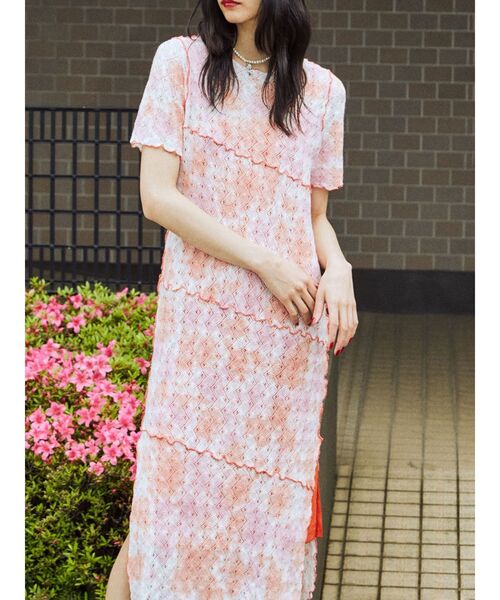 jouetie(ジュエティ)の「クロシェライクメローワンピース(ワンピース・レディース・ブラック/パープル/オレンジ・MEDIUM)」の8枚目の写真