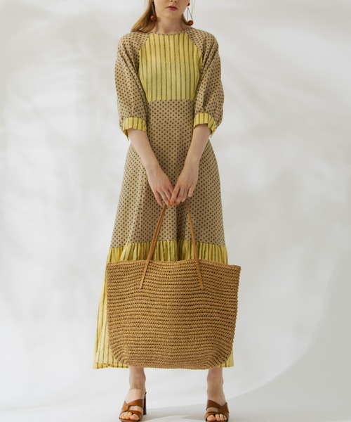 Unitage（ユニテージ）の「レトロ花柄ワンピース（ワンピース・レディース・ブラック/イエロー/グリーン・S/M）」の18枚目の写真