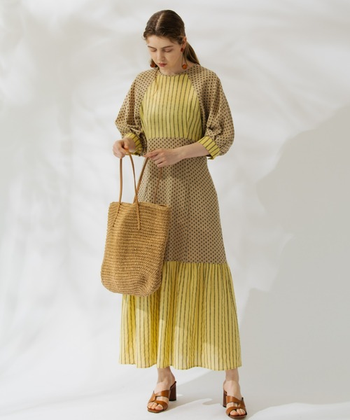 Unitage（ユニテージ）の「レトロ花柄ワンピース（ワンピース・レディース・ブラック/イエロー/グリーン・S/M）」の16枚目の写真