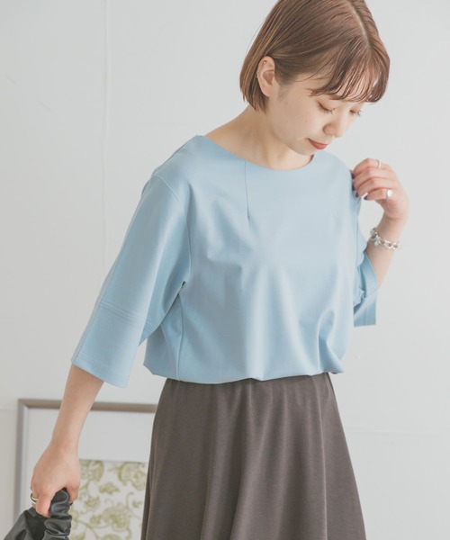 ITEMS URBANRESEARCH(アイテムズ アーバンリサーチ)の「ストレッチハンソデTシャツ(Tシャツ/カットソー・レディース・ホワイト/ライトブルー/ブラック/グリーン・FREE)」の4枚目の写真