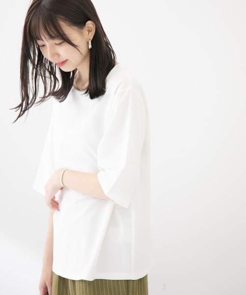 ITEMS URBANRESEARCH(アイテムズ アーバンリサーチ)の「ストレッチハンソデTシャツ(Tシャツ/カットソー・レディース・ホワイト/ライトブルー/ブラック/グリーン・FREE)」の7枚目の写真
