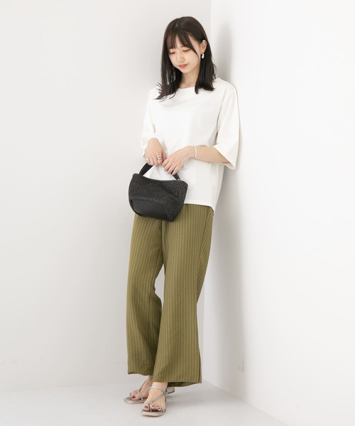 ITEMS URBANRESEARCH(アイテムズ アーバンリサーチ)の「ストレッチハンソデTシャツ(Tシャツ/カットソー・レディース・ホワイト/ライトブルー/ブラック/グリーン・FREE)」の10枚目の写真