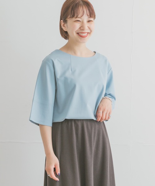 ITEMS URBANRESEARCH(アイテムズ アーバンリサーチ)の「ストレッチハンソデTシャツ(Tシャツ/カットソー・レディース・ホワイト/ライトブルー/ブラック/グリーン・FREE)」の12枚目の写真