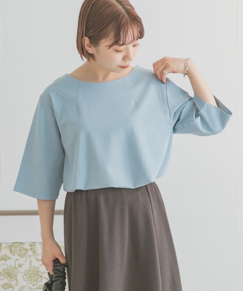 ITEMS URBANRESEARCH(アイテムズ アーバンリサーチ)の「ストレッチハンソデTシャツ(Tシャツ/カットソー・レディース・ホワイト/ライトブルー/ブラック/グリーン・FREE)」の13枚目の写真