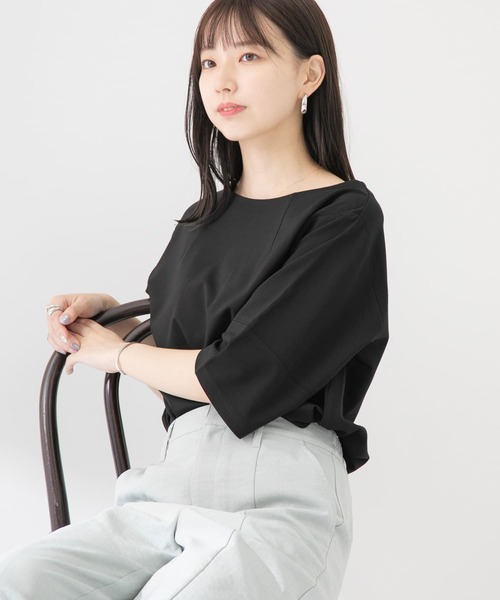 ITEMS URBANRESEARCH(アイテムズ アーバンリサーチ)の「ストレッチハンソデTシャツ(Tシャツ/カットソー・レディース・ホワイト/ライトブルー/ブラック/グリーン・FREE)」の19枚目の写真