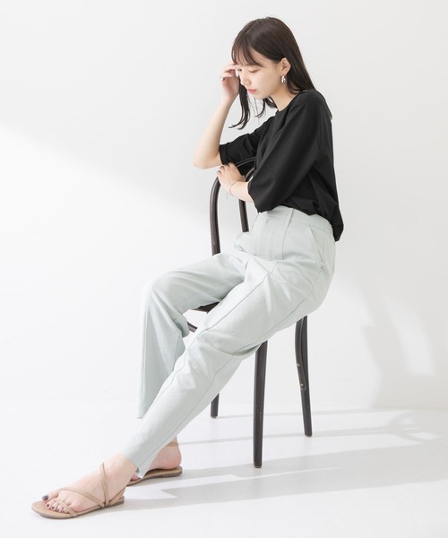 ITEMS URBANRESEARCH(アイテムズ アーバンリサーチ)の「ストレッチハンソデTシャツ(Tシャツ/カットソー・レディース・ホワイト/ライトブルー/ブラック/グリーン・FREE)」の20枚目の写真