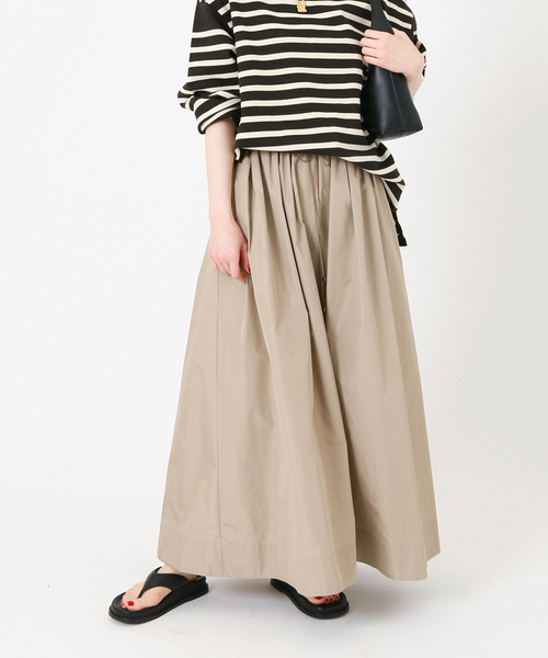 イエナ☆SO切り替えギャザースカート☆ベージュ ロングスカート☆新品☆今季 イエナ☆SO切り替えギャザースカート☆ベージュ ロングスカート