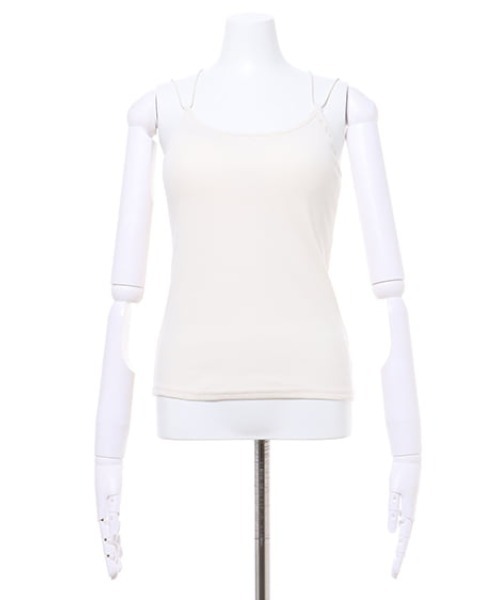 MLI'A（エムリア）の「カップ付きリブキャミソール（キャミソール・レディース・ブラック/オレンジ/グリーン/アイボリー/モカ・M）」の8枚目の写真