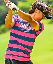 DIVINER GOLF】オリジナル ボーダー ゴルフ ポロシャツ メンズ 春服