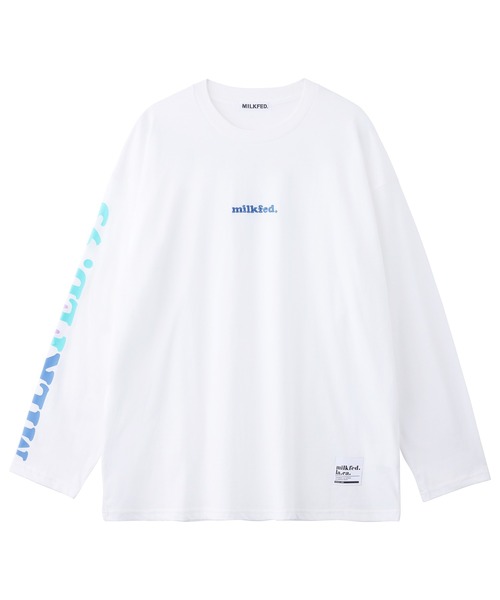 MILKFED.(ミルクフェド)の「MULTICOLOR LOGO L/S TOP(Tシャツ/カットソー・レディース・ホワイト/ブラック・ONE SIZE)」の2枚目の写真