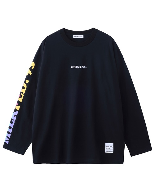 MILKFED.(ミルクフェド)の「MULTICOLOR LOGO L/S TOP(Tシャツ/カットソー・レディース・ホワイト/ブラック・ONE SIZE)」の1枚目の写真