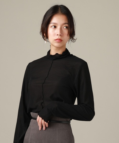 Cheek(チーク)の「リブメローインナーカット(Tシャツ/カットソー・レディース・グリーン/グレー/ブラック/アイボリー・MEDIUM)」の3枚目の写真