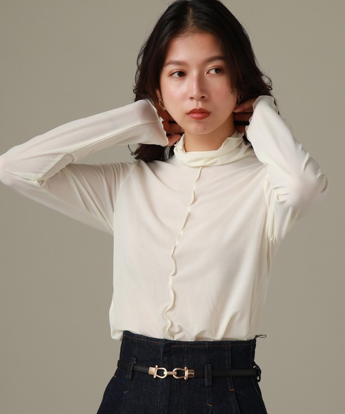 Cheek(チーク)の「リブメローインナーカット(Tシャツ/カットソー・レディース・グリーン/グレー/ブラック/アイボリー・MEDIUM)」の6枚目の写真