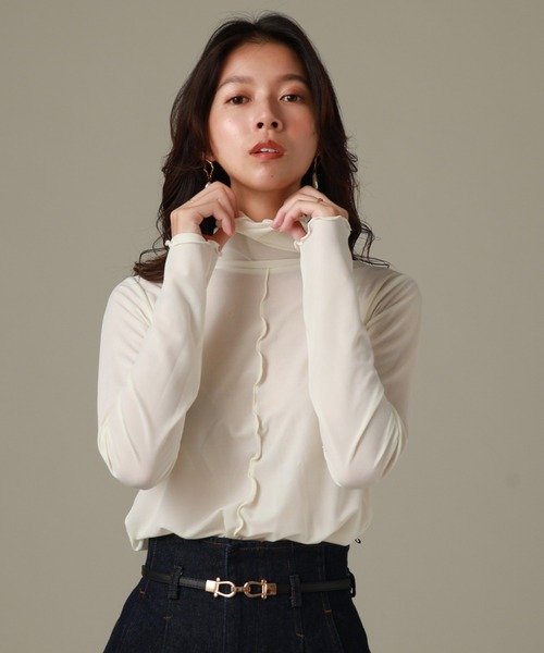 Cheek(チーク)の「リブメローインナーカット(Tシャツ/カットソー・レディース・グリーン/グレー/ブラック/アイボリー・MEDIUM)」の7枚目の写真