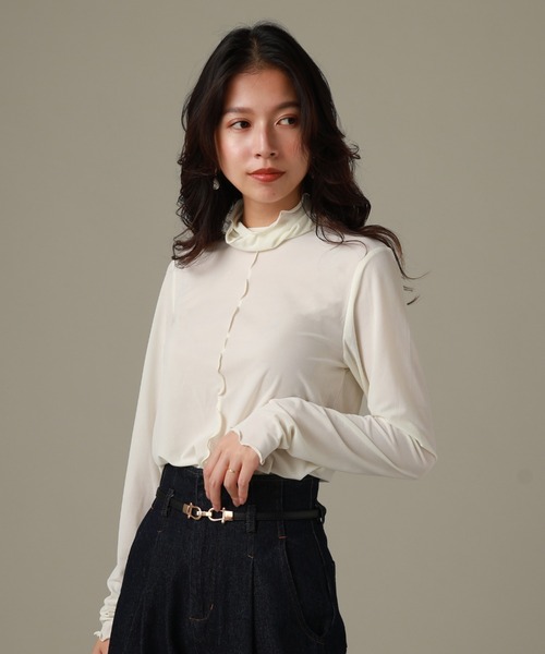 Cheek(チーク)の「リブメローインナーカット(Tシャツ/カットソー・レディース・グリーン/グレー/ブラック/アイボリー・MEDIUM)」の8枚目の写真