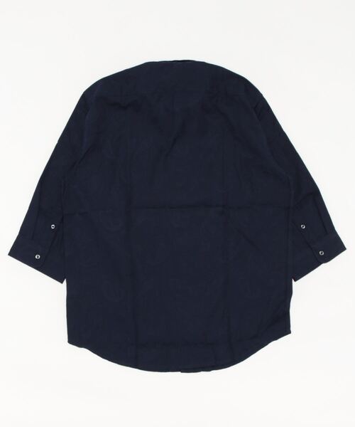 MEN'S BIGI（メンズビギ）の「ペイズリージャカード七分袖シャツ（シャツ/ブラウス・メンズ・ネイビー/グレー/ダークネイビー・01/02/03/04）」の4枚目の写真