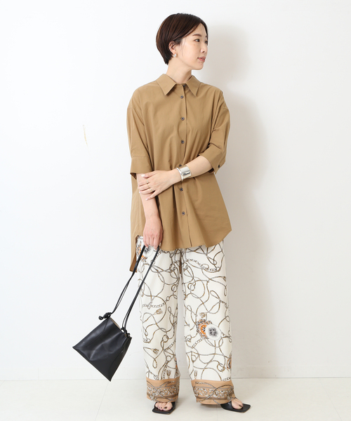 journal standard L'essage(ジャーナルスタンダードレサージュ)の「OUMIタイプライターシャツ(シャツ/ブラウス・レディース・ネイビー/キャメル・FREE)」の12枚目の写真