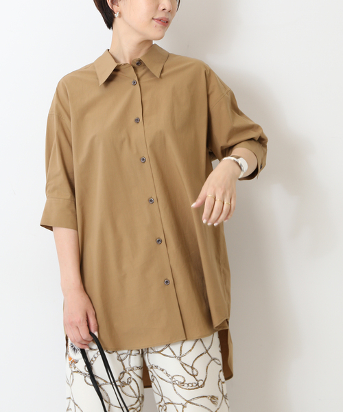 journal standard L'essage(ジャーナルスタンダードレサージュ)の「OUMIタイプライターシャツ(シャツ/ブラウス・レディース・ネイビー/キャメル・FREE)」の14枚目の写真