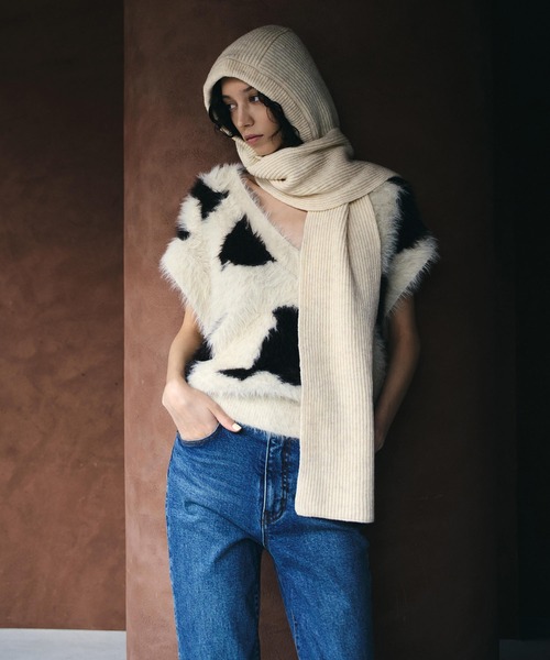 AKTE（アクテ）の「Vネックシャギーニットベスト（ベスト）」 - WEAR