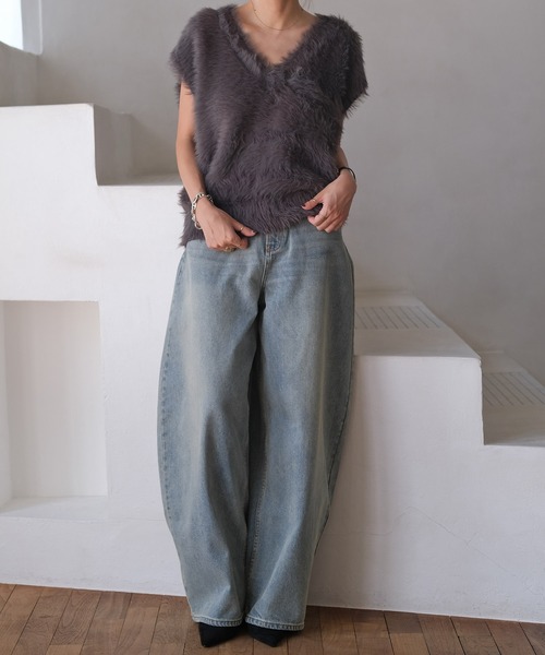 AKTE（アクテ）の「Vネックシャギーニットベスト（ベスト）」 - WEAR