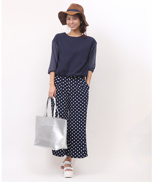 mystic(ミスティック)の「ドットワイドパンツ(その他パンツ・レディース・オフホワイト/ネイビー/ブラック・フリ-)」の13枚目の写真
