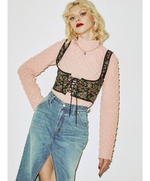 jouetie（ジュエティ）の「ポップコーンハイネックトップス（Tシャツ/カットソー・レディース・ブラック/ピンク/ブルー/アイボリー/グリーン・MEDIUM）」の20枚目の写真