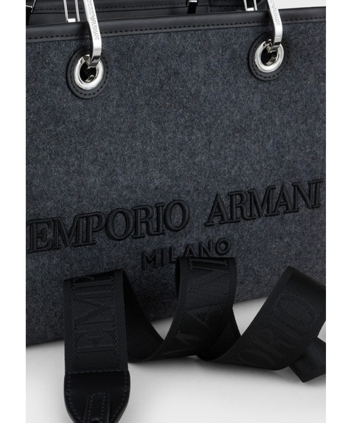 EMPORIO ARMANI(エンポリオアルマーニ)の「【エンポリオ アルマーニ】MyEA フェルト製 スモールサイズ ロゴ刺繍入り(ショルダーバッグ・レディース・グレー系その他3・FREE)」の9枚目の写真