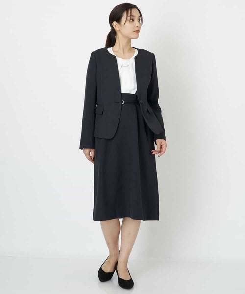 a.v.v（アーヴェヴェ）の「【洗える/セットアップ対応】ウールライクキーネックジャケット【LANATEC（ラナテック）】（セットアップ・レディース・サンドベージュ/ネイビー・38/36/40/34/42）」の17枚目の写真