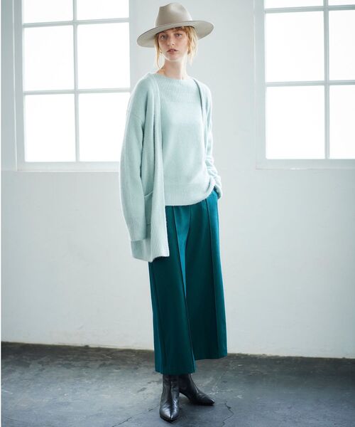 le.coeur blanc（ルクールブラン）の「FOX混アゼコンビボートネックニット（ニット/セーター・レディース・グレー/ダークグレー/ミント/モカ・38）」の17枚目の写真