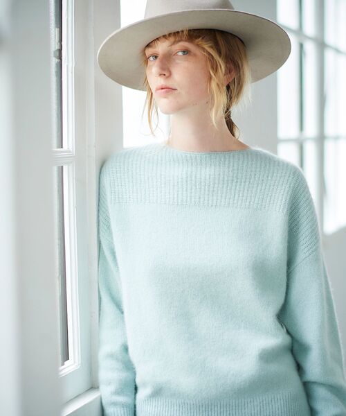 le.coeur blanc（ルクールブラン）の「FOX混アゼコンビボートネックニット（ニット/セーター・レディース・グレー/ダークグレー/ミント/モカ・38）」の15枚目の写真