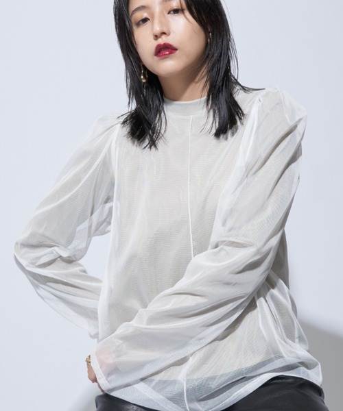 Solace(ソレイス)の「カットレイヤードシアーハイネックトップス(シャツ/ブラウス・レディース・ブラック/ブラック系その他/ホワイト・FREE)」の22枚目の写真