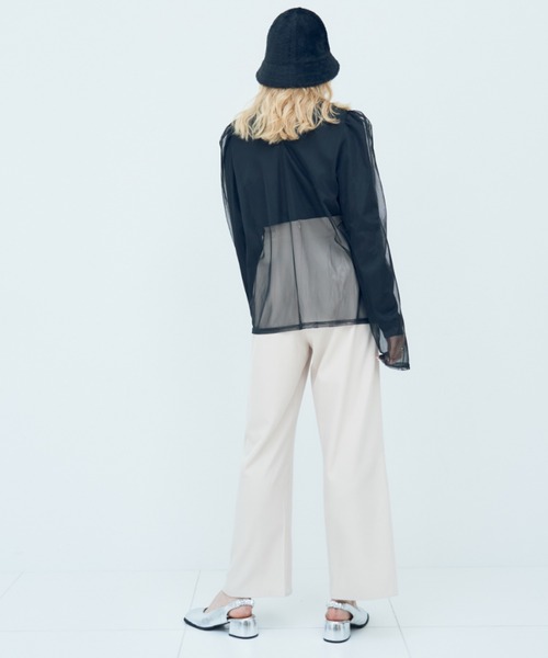 Solace(ソレイス)の「カットレイヤードシアーハイネックトップス(シャツ/ブラウス・レディース・ブラック/ブラック系その他/ホワイト・FREE)」の8枚目の写真
