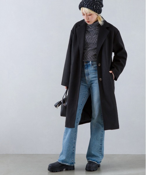 SpRay（スプレイ）の「エコウールチェスターコート（チェスターコート・レディース・モカ/アイボリー/ブラック/ブルー/ダークグリーン・FREE）」の11枚目の写真