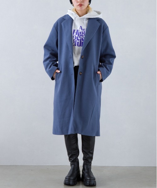 SpRay（スプレイ）の「エコウールチェスターコート（チェスターコート・レディース・モカ/アイボリー/ブラック/ブルー/ダークグリーン・FREE）」の6枚目の写真