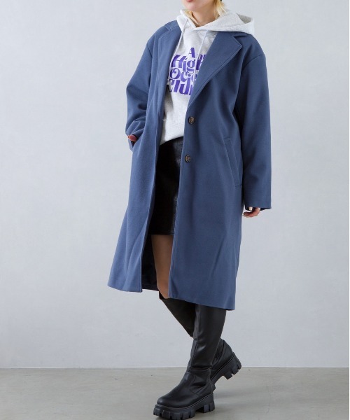 SpRay（スプレイ）の「エコウールチェスターコート（チェスターコート・レディース・モカ/アイボリー/ブラック/ブルー/ダークグリーン・FREE）」の13枚目の写真