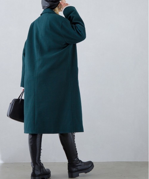 SpRay（スプレイ）の「エコウールチェスターコート（チェスターコート・レディース・モカ/アイボリー/ブラック/ブルー/ダークグリーン・FREE）」の12枚目の写真