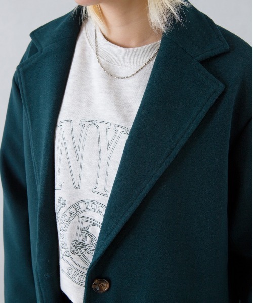 SpRay（スプレイ）の「エコウールチェスターコート（チェスターコート・レディース・モカ/アイボリー/ブラック/ブルー/ダークグリーン・FREE）」の7枚目の写真