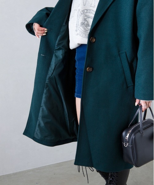 SpRay（スプレイ）の「エコウールチェスターコート（チェスターコート・レディース・モカ/アイボリー/ブラック/ブルー/ダークグリーン・FREE）」の18枚目の写真