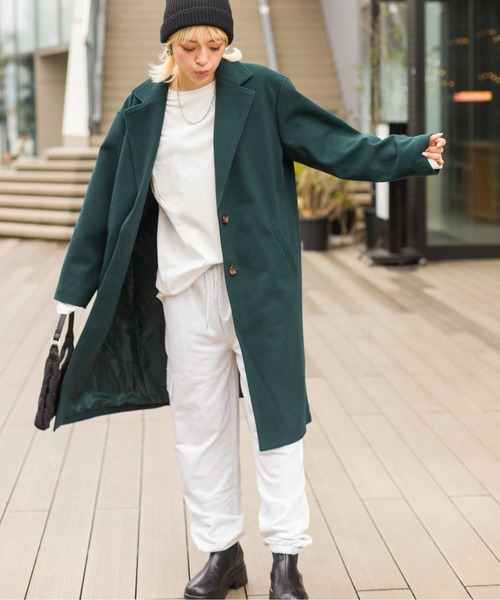 SpRay（スプレイ）の「エコウールチェスターコート（チェスターコート・レディース・モカ/アイボリー/ブラック/ブルー/ダークグリーン・FREE）」の22枚目の写真