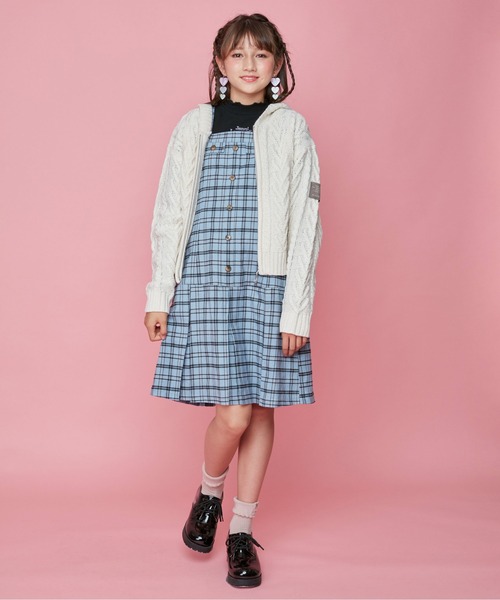 JENNI love（ジェニィラブ）の「ケーブルニットZIPパーカー（パーカー・キッズ・オフホワイト/グレー/ラベンダー・130cm/150cm/140cm/160cm）」の7枚目の写真