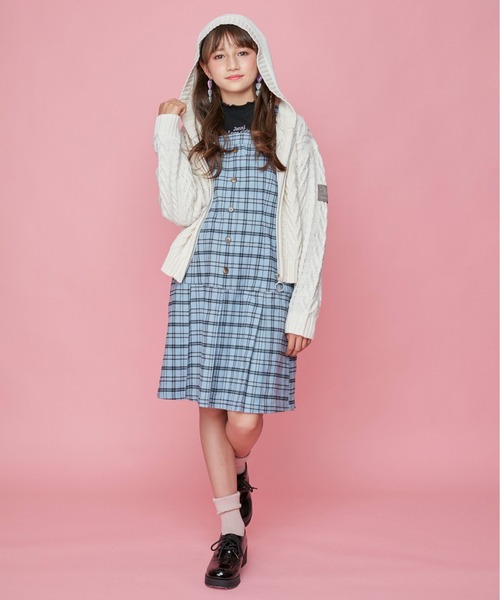 JENNI love（ジェニィラブ）の「ケーブルニットZIPパーカー（パーカー・キッズ・オフホワイト/グレー/ラベンダー・130cm/150cm/140cm/160cm）」の8枚目の写真